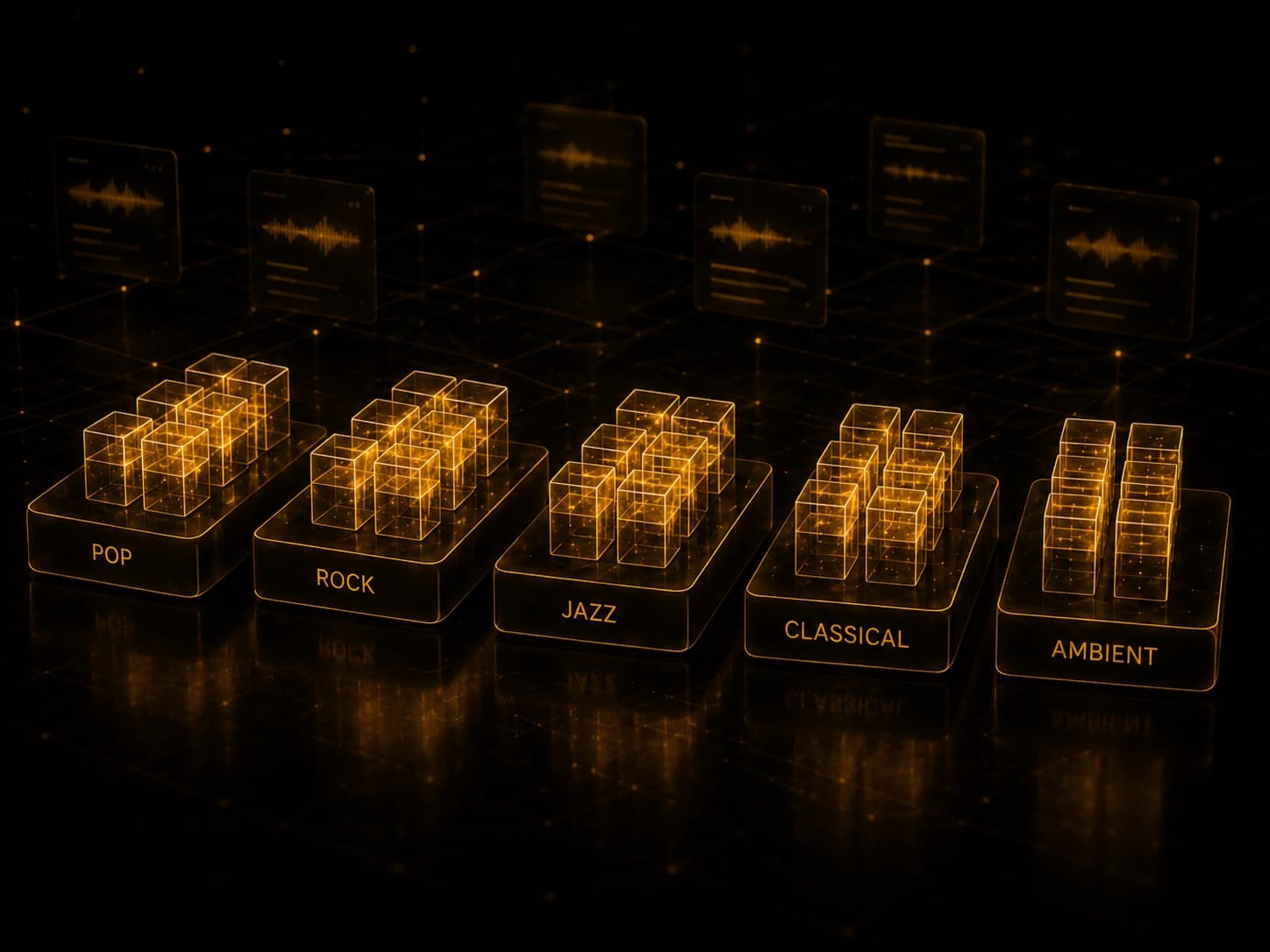 Abstract visual representation of an organised musical training dataset